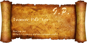 Ivanov Péter névjegykártya