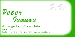 peter ivanov business card